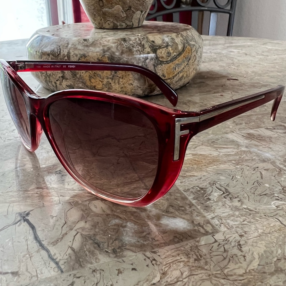 Fendi Red Sunglasses with Tinted Lenses